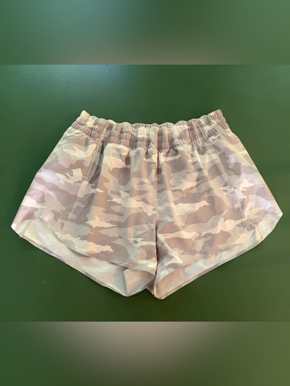 Athleta Pink Camo Elastic-Waist Athletic Shorts